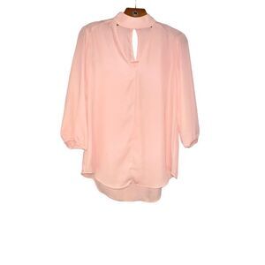 Society Girl Boutique Peach Long Sleeve Blouse. S
